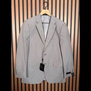 BraveMan Suit 42R Men Gray Tan 2-Button Sport Suit Jacket Classic